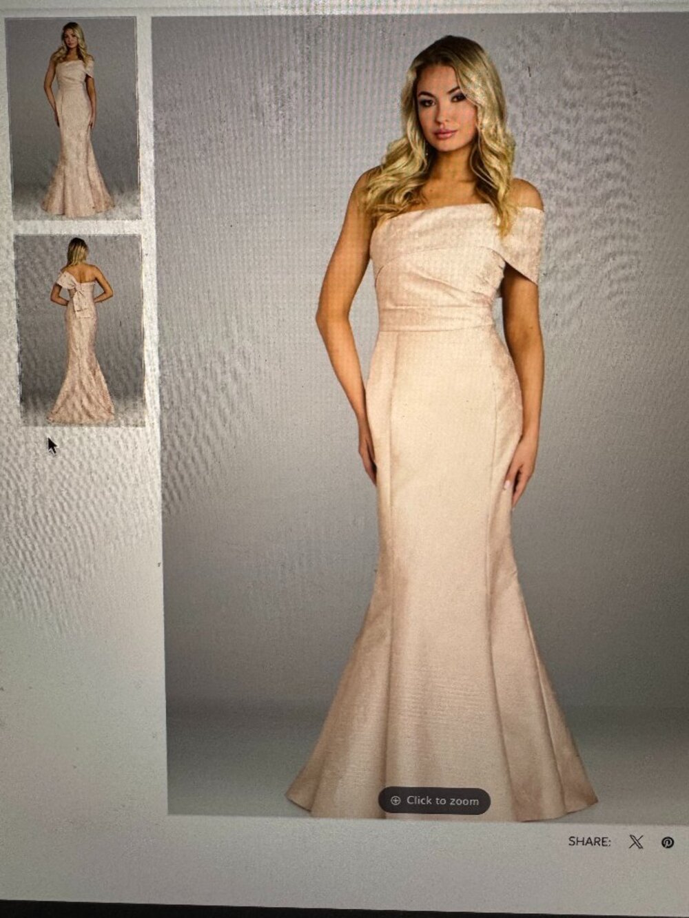 Feriani Couture 18629 Blush Jacquard Gown – Size 8 – NWT